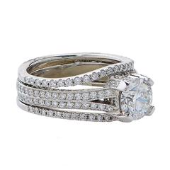 2.38 Carats Hearts on Fire Diamond Platinum Wedding Ring