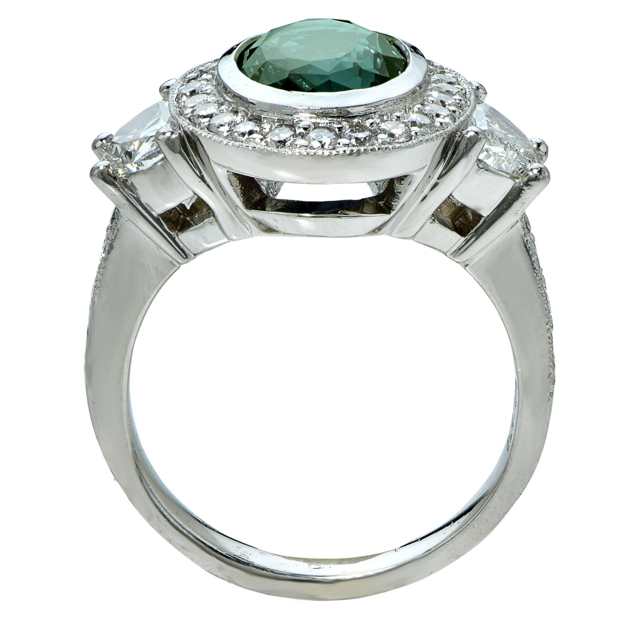 Women's 2.88 Carat Alexandrite Diamond platinum Ring