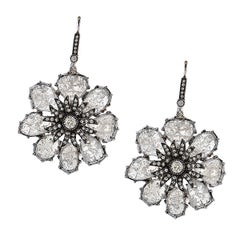 Vivid Diamonds 14.14 Carat Diamond Slice Gold Earrings