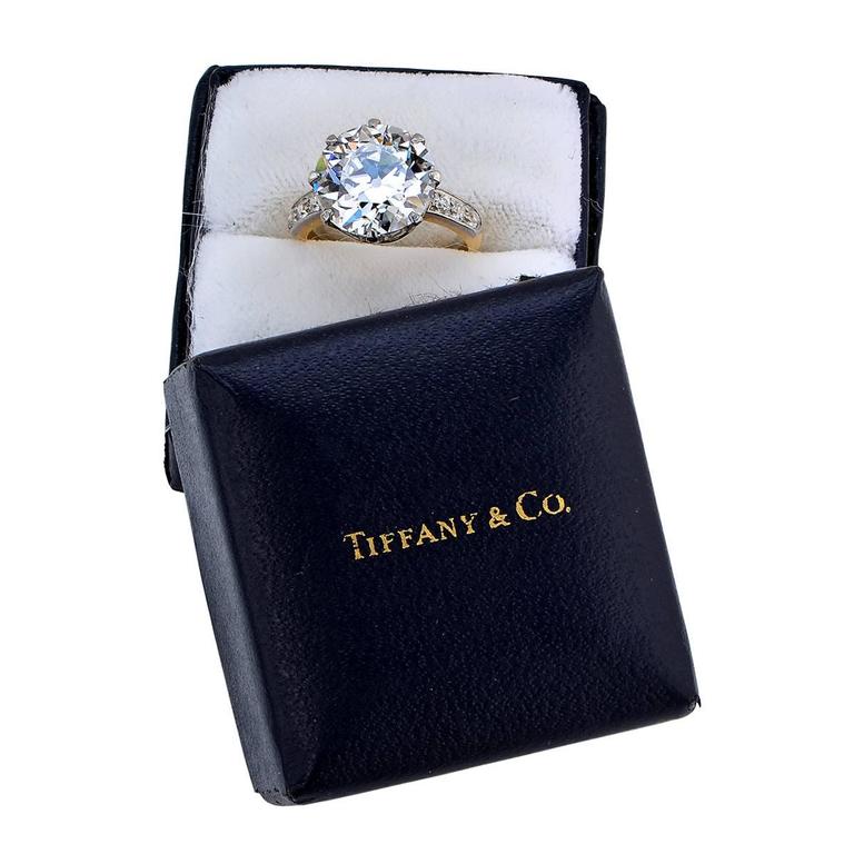 Tiffany and Co. 6.40 Carat Diamond Gold Platinum Engagement Ring at 1stDibs