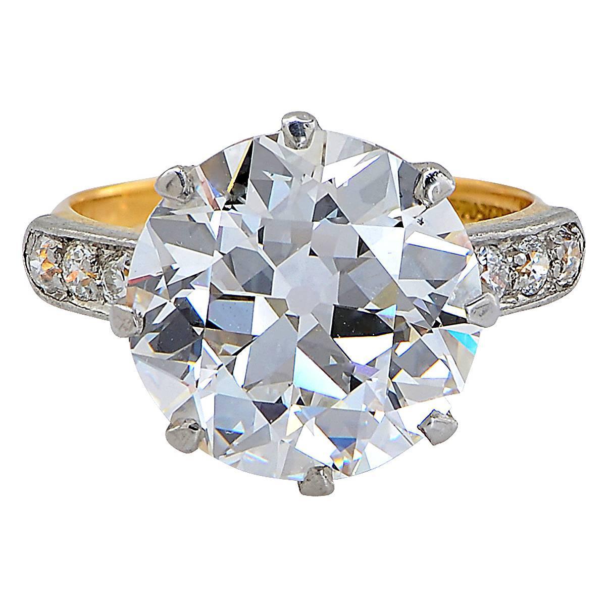 Tiffany and Co. 6.40 Carat Diamond Gold Platinum Engagement Ring at 1stdibs