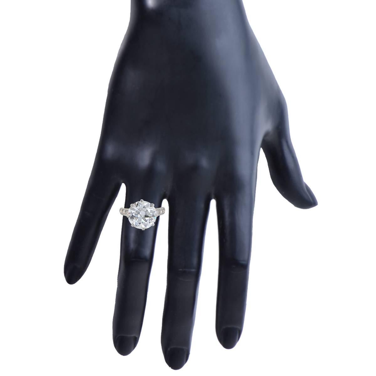 Art Deco Tiffany & Co. 6.40 Carat Diamond Gold Platinum Engagement Ring