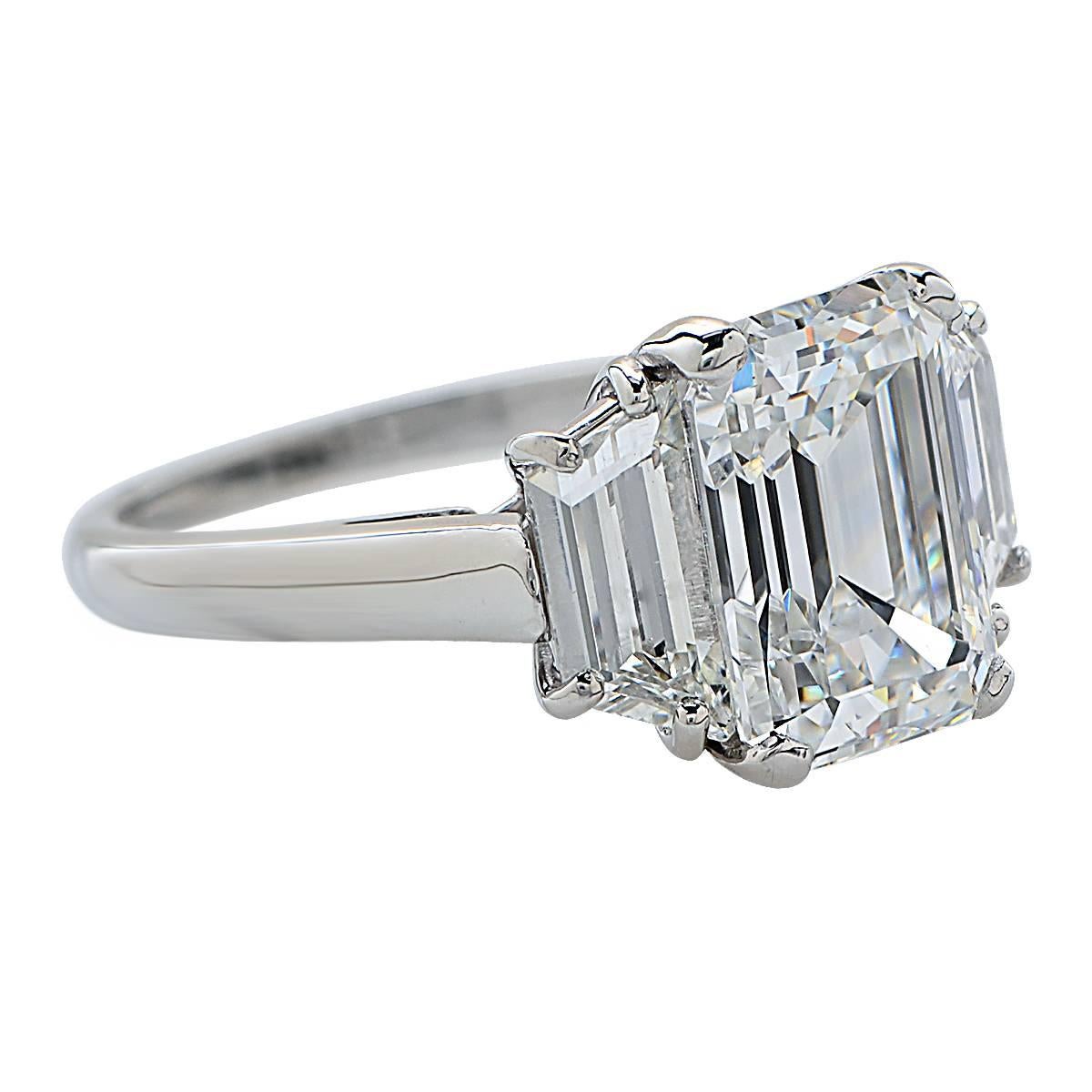 David Webb 3.95 Carat GIA Cert Diamond Platinum Ring In Excellent Condition In Miami, FL