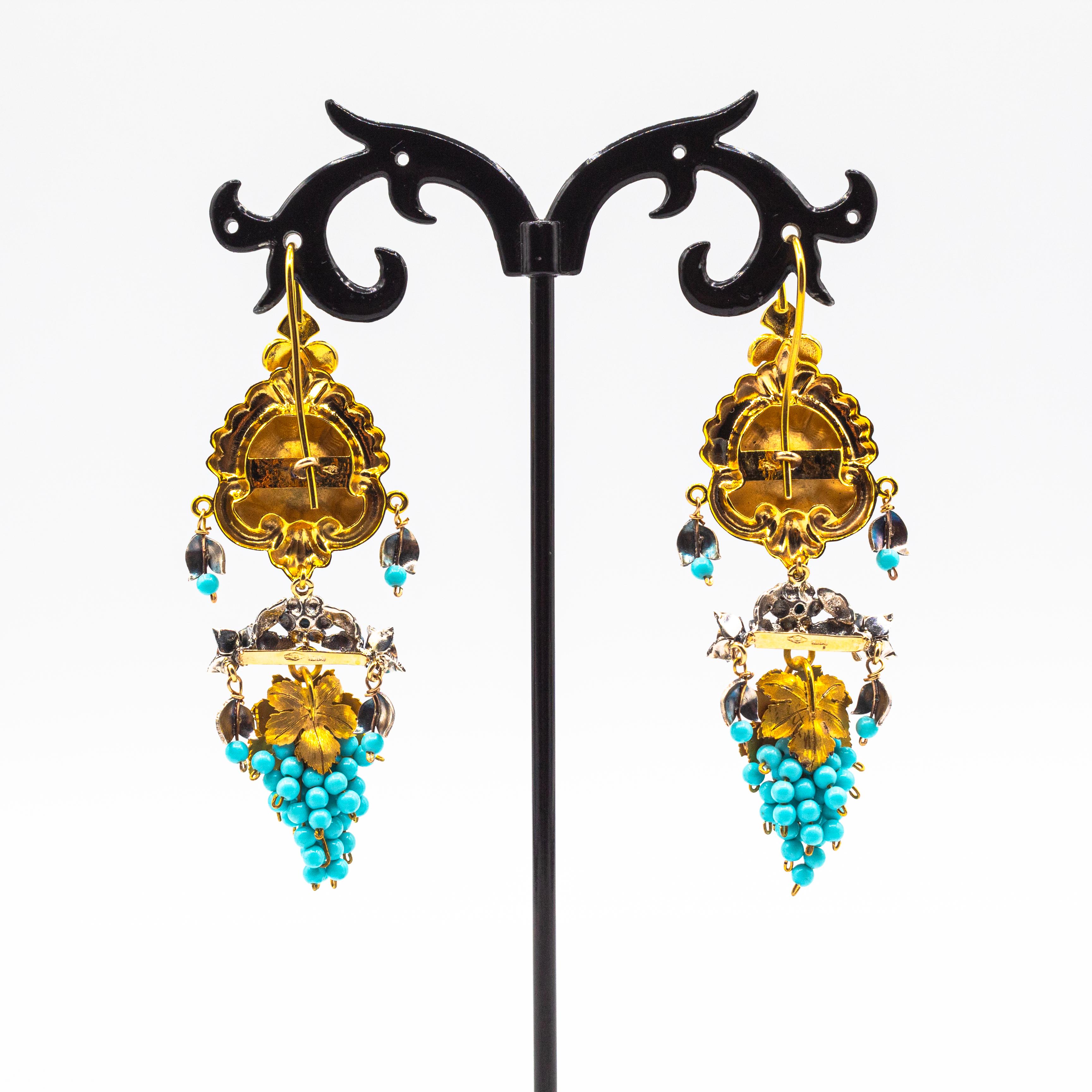 Art nouveau Boucles d'oreilles 