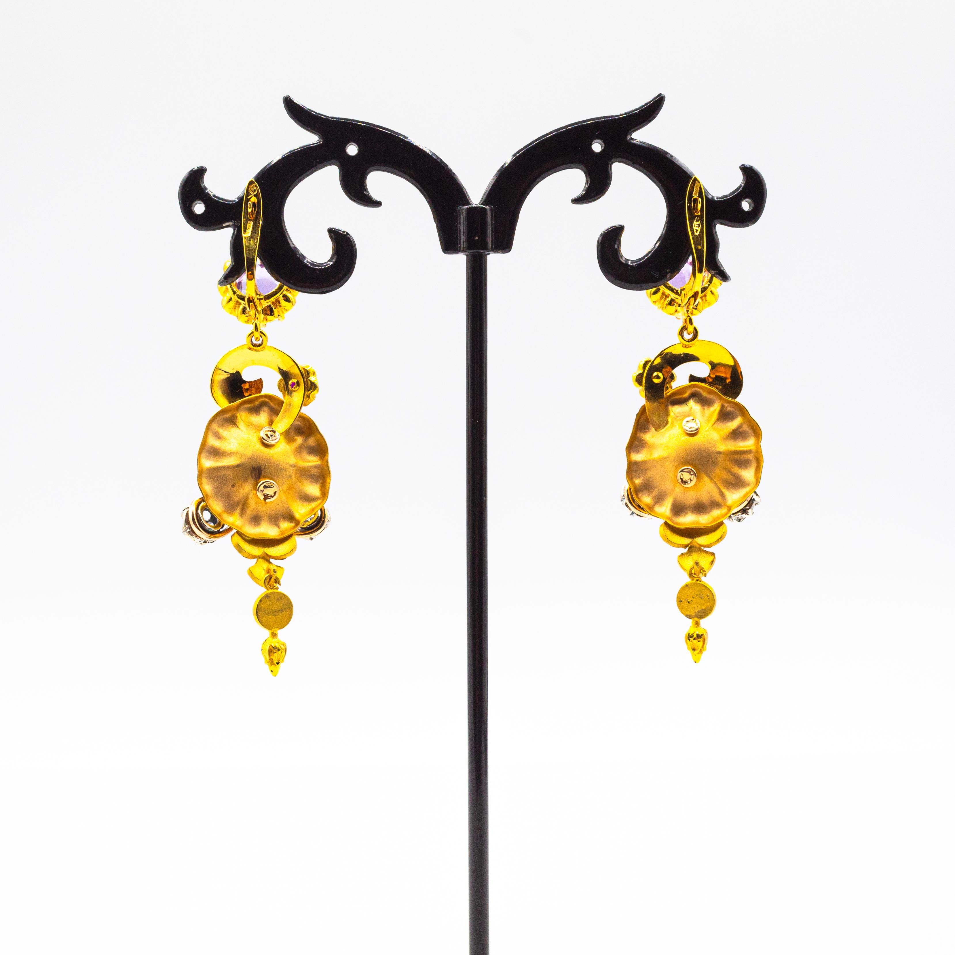 Taille ronde Art Nouveau Boucles d'oreilles 