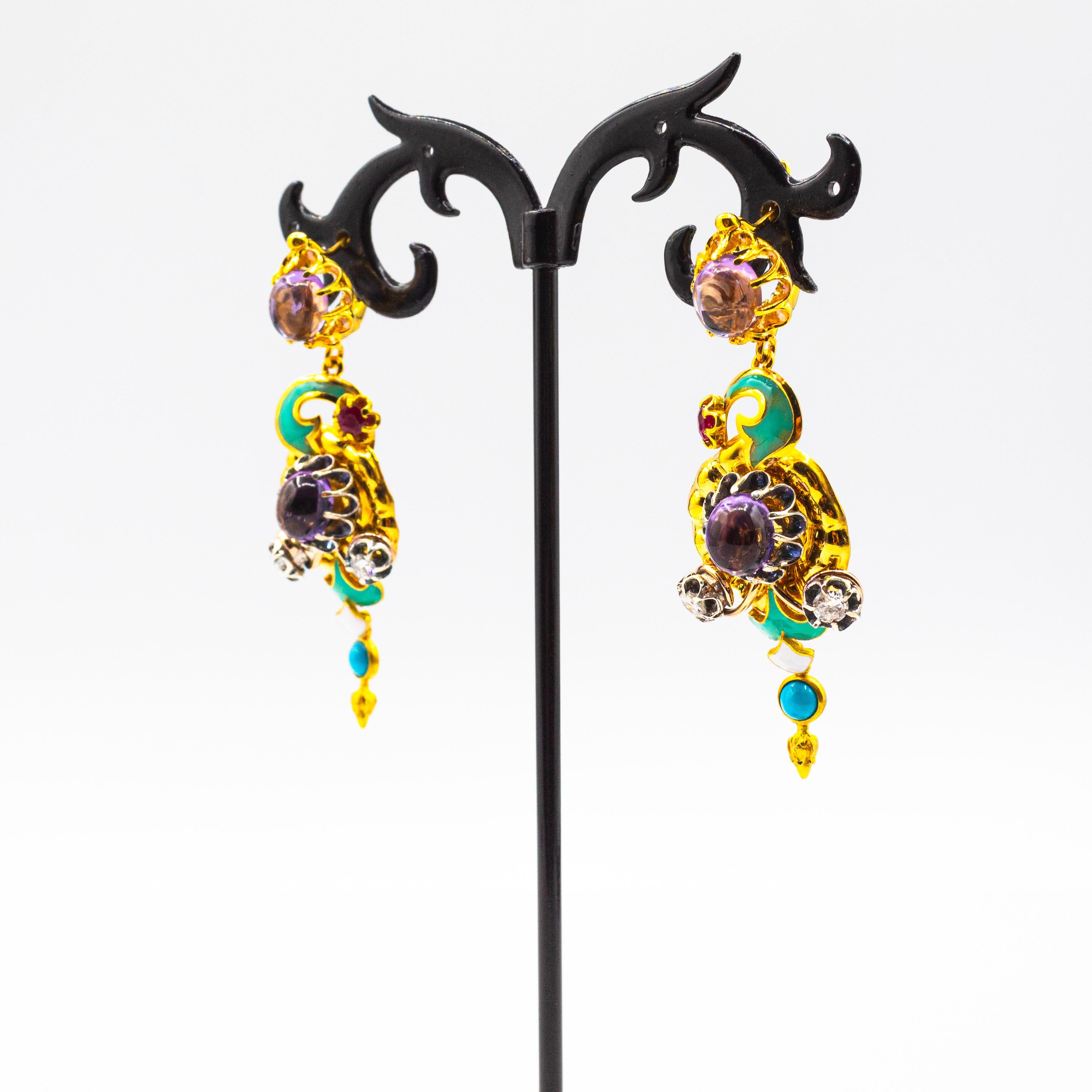 Art Nouveau Boucles d'oreilles 