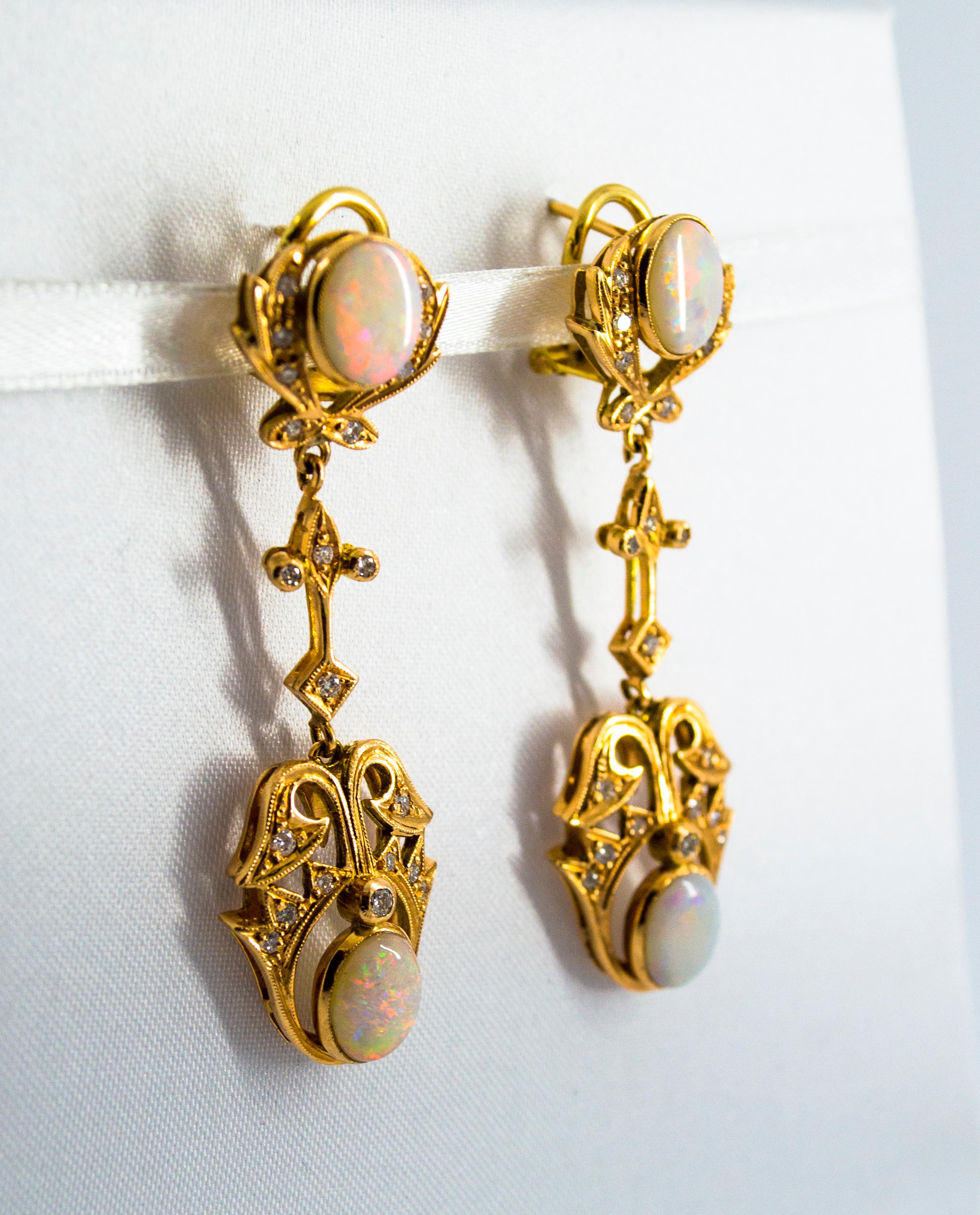 clip on opal earrings