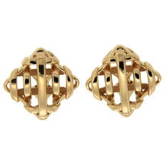 Gold Trellis Over Under Earrings 6
