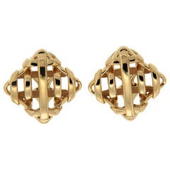 Gold Trellis over Under Earrings