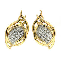 Valentin Magro Diamond Gold Multi Line Swing Motif Earrings 5