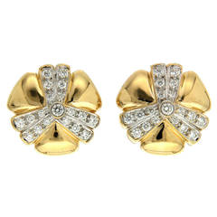 Pave Diamond Gold Mercedes Earrings 2