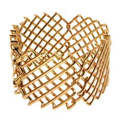 Knotted Mesh Net Wrist Armlet 18KT Yellow Gold Bracelet 6