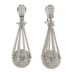 Diamond Pave Gold Ball Earrings