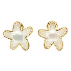 Mother of Pearl Crystal Starfish Gold Earrings