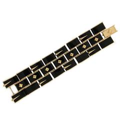 Black Onyx Gold Bracelet 