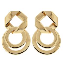 Fold Over Geometric Gold Earrings 1