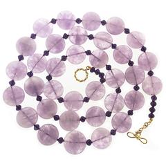 Amethyst Disk and Roundels Necklace