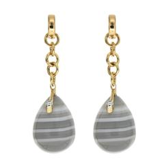 Unique Agate Diamond Gold Drop Earrings 12