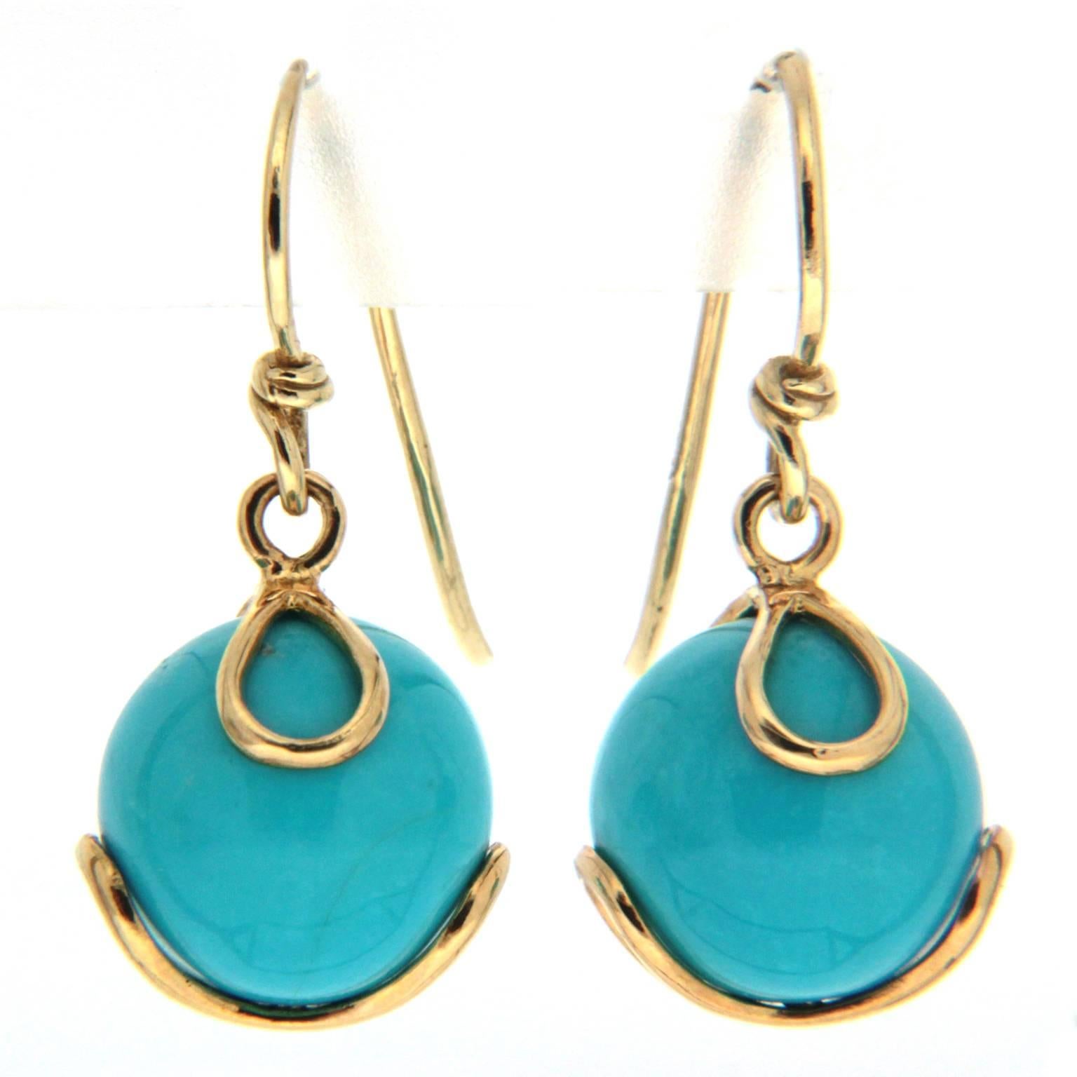 Carina Turquoise Ball French Wire Earrings