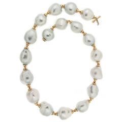 Valentin Magro South Sea Baroque Pearl Necklace with Gold Links