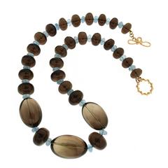 Valentin Magro Brown Topaz with Aquamarine Roundels Necklace 3