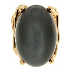 Valentin Magro Large Version Oval Grey Trellis Ring with Moonstone