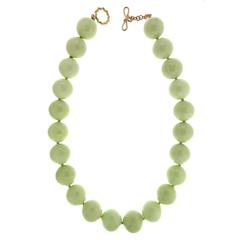 Chrysoprase Balls Gold necklace 2