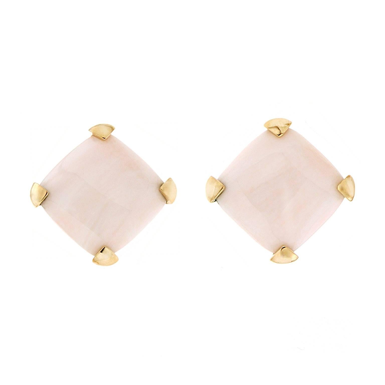 Valentin Magro Cushion White Coral Earrings 