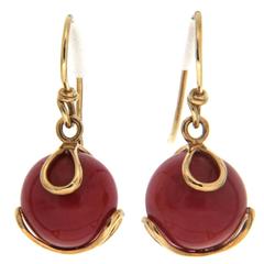 Valentin Magro Dark Red Coral Ball Gold Carina Earrings 12
