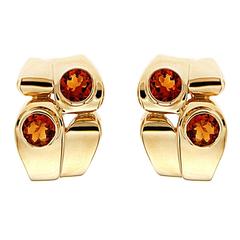 Asymmetrical Citrine Gold Earrings 5