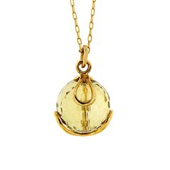 Carina Faceted Citrine Yellow Gold Pendant Necklace 9