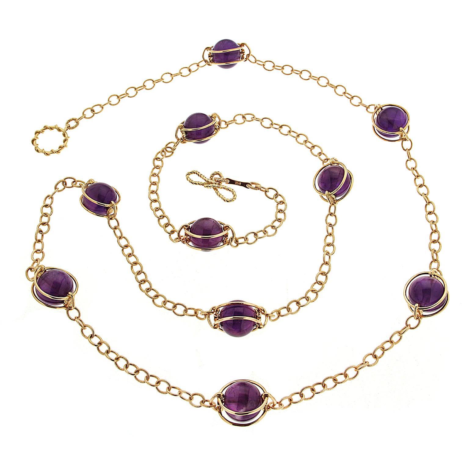 Doppio Smooth Violet Quartz Necklace