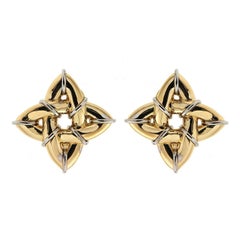 Gold Gothic Earrings 'Small' with Platinum Wires