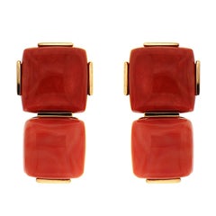 Valentin Magro Dark and Light Cushion Coral Earrings