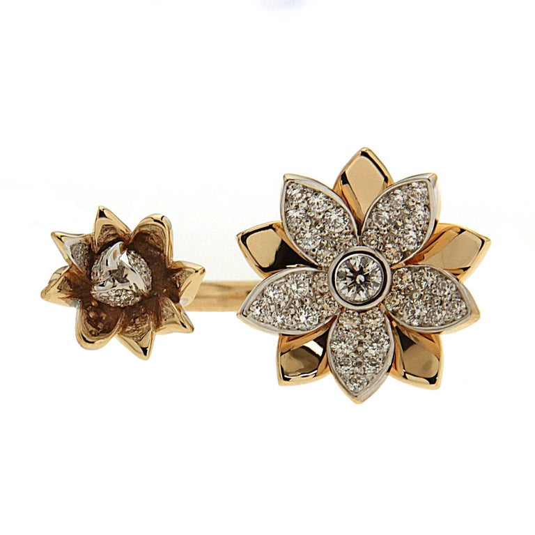 Valentin Magro Floral Between the Finger Ring with Diamonds For Sale at ...