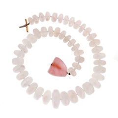 Valentin Magro Moonstone Roundells Necklace with Rose Quartz Clasp