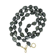 Tahitian Keshi Pearl Necklace with Small Pearls in Between