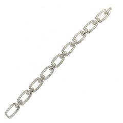 Classic Cushion Link Diamond Platinum Bracelet 9