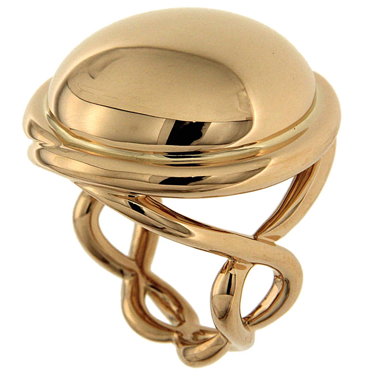 Helix High Polish Gold Dome Ring For Sale at 1stdibs
