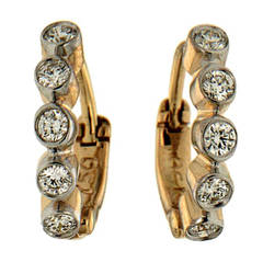 Diamond Gold Hoop Earrings 8