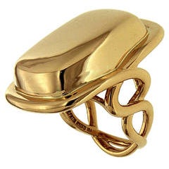 Gold Cross Over High Polish Ring 9