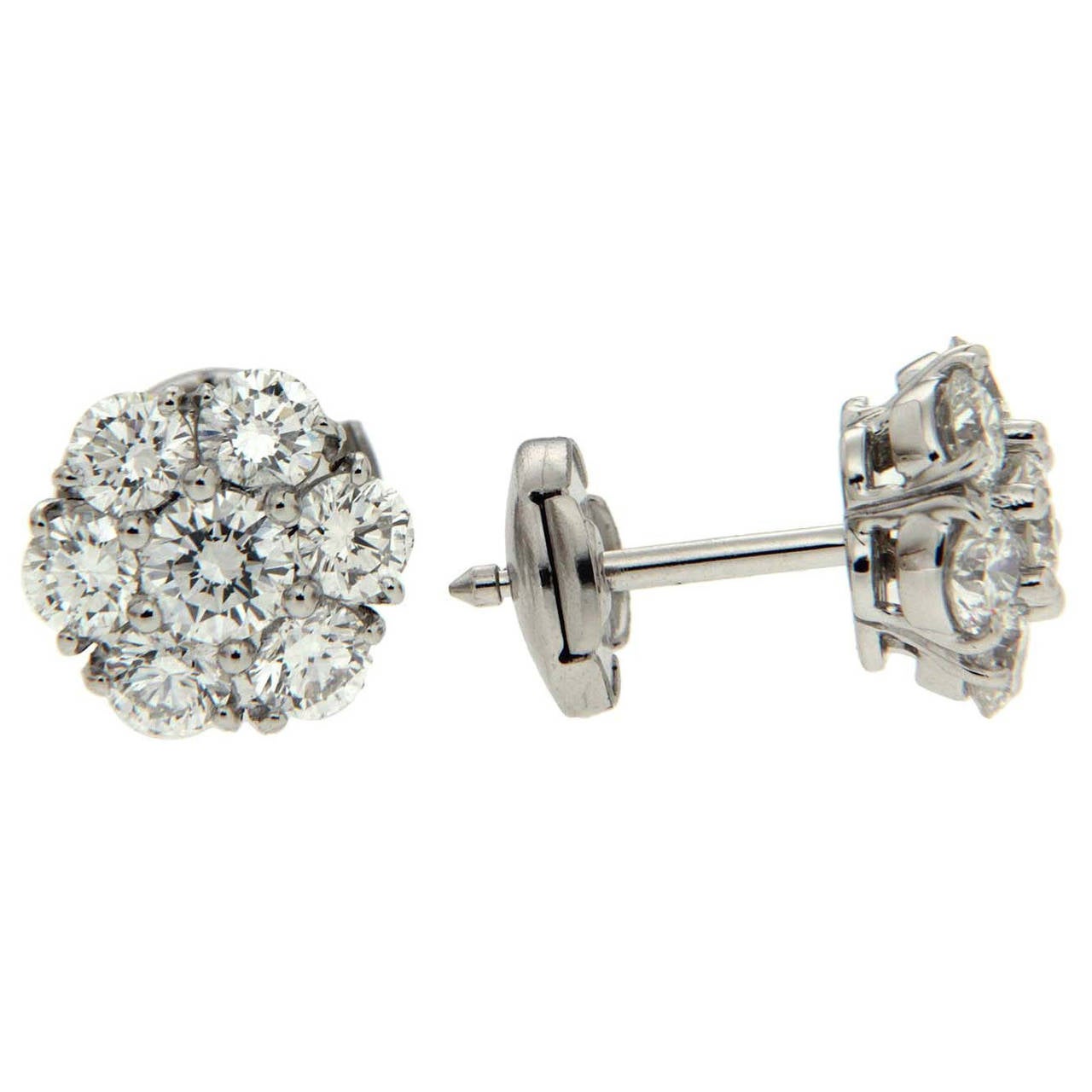 Valentin Magro Diamond Platinum Cluster Earrings