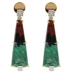 Senora Sunset Diamond Gold Dangle Earrings 10