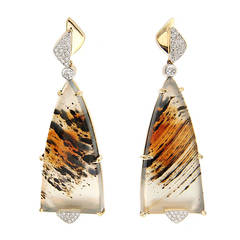 Montana Agate Diamond Gold Earrings 9