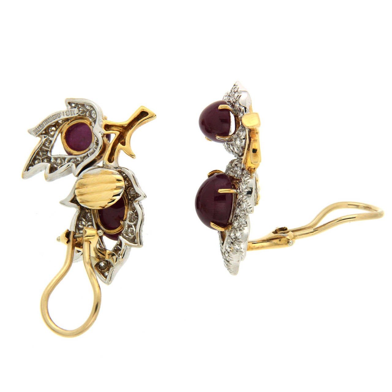 Ruby Cabochon Cranberry Earrings