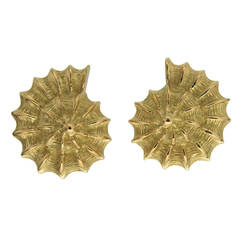 Plain Gold Scallop Shell Earrings