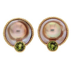 Valentin Magro Mabe Pearl Peridot Gold Earrings