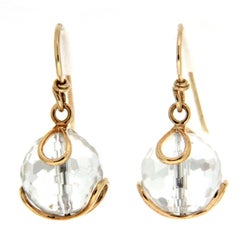 Valentin Magro Carina Faceted Crystal Ball Gold French Wire Earrings
