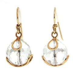 Valentin Magro Carina Faceted Crystal Ball Gold French Wire Earrings 12
