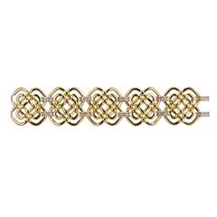 Open Weave Diamond Gold Bracelet 12